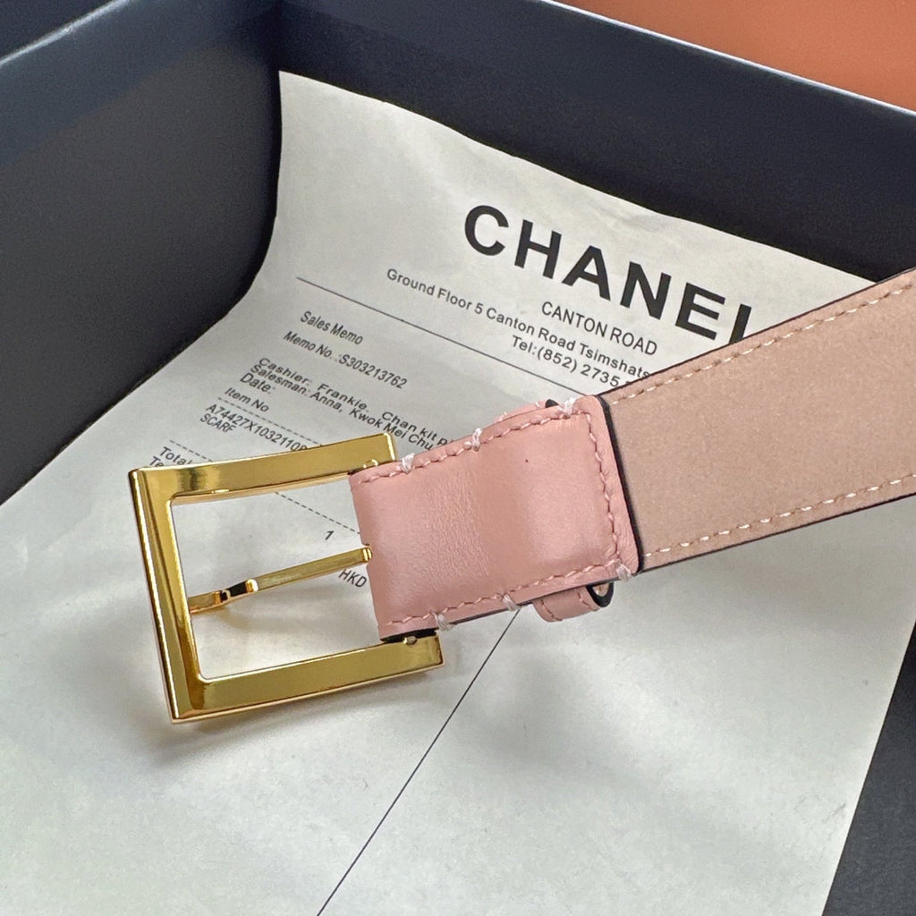 CC Belt 3cm Light Pink Cowhide 202942