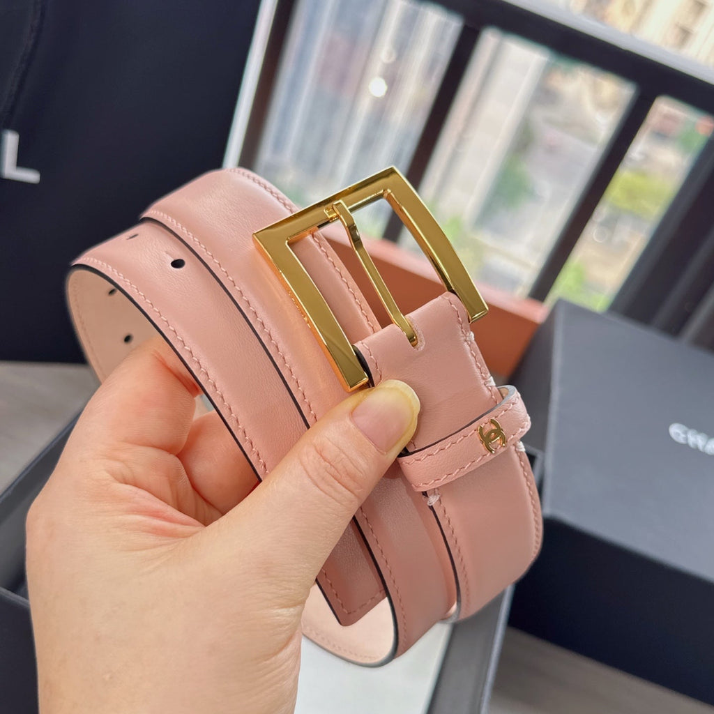 CC Belt 3cm Light Pink Cowhide 202942