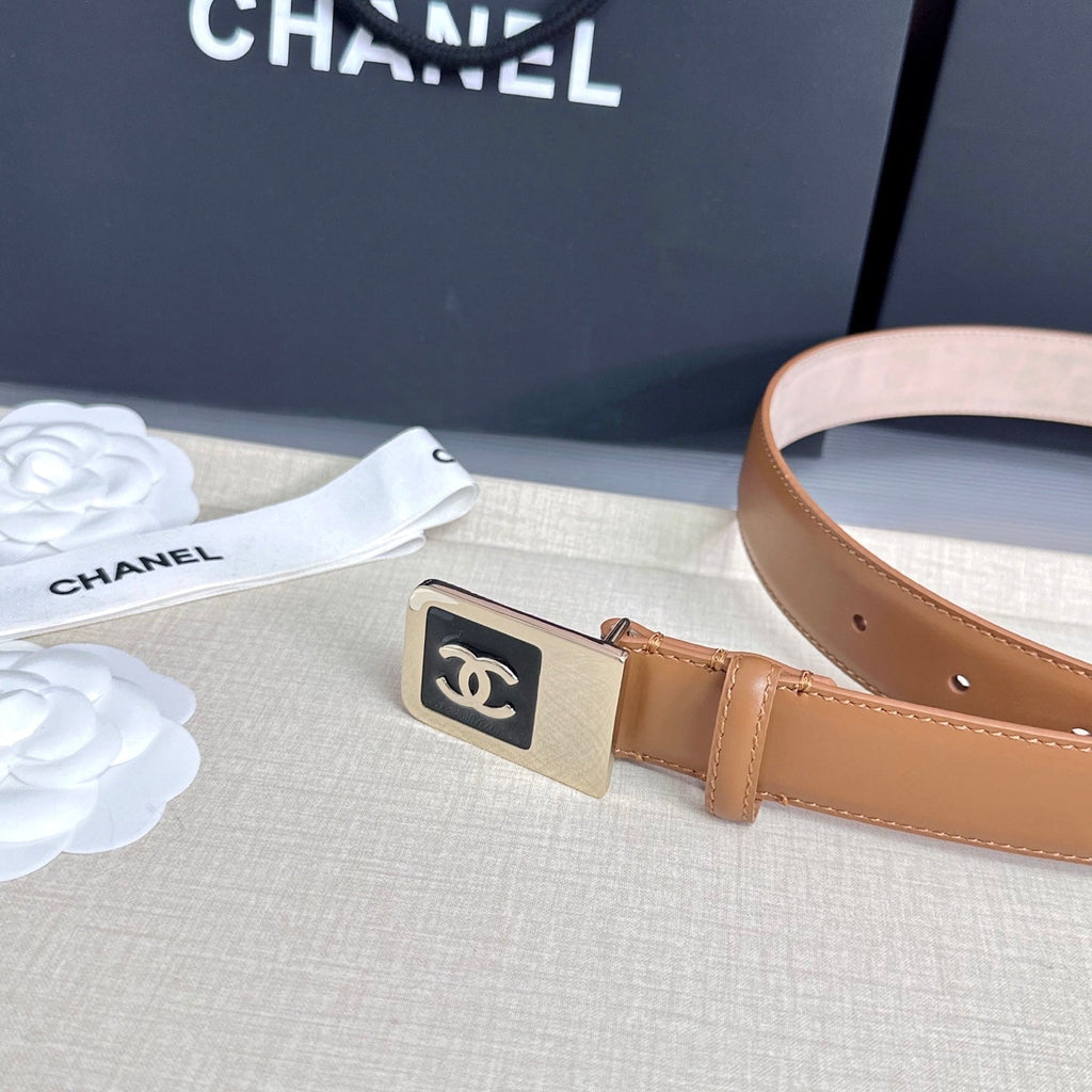 CC 3.0cm Belt Tan Lambskin 209358