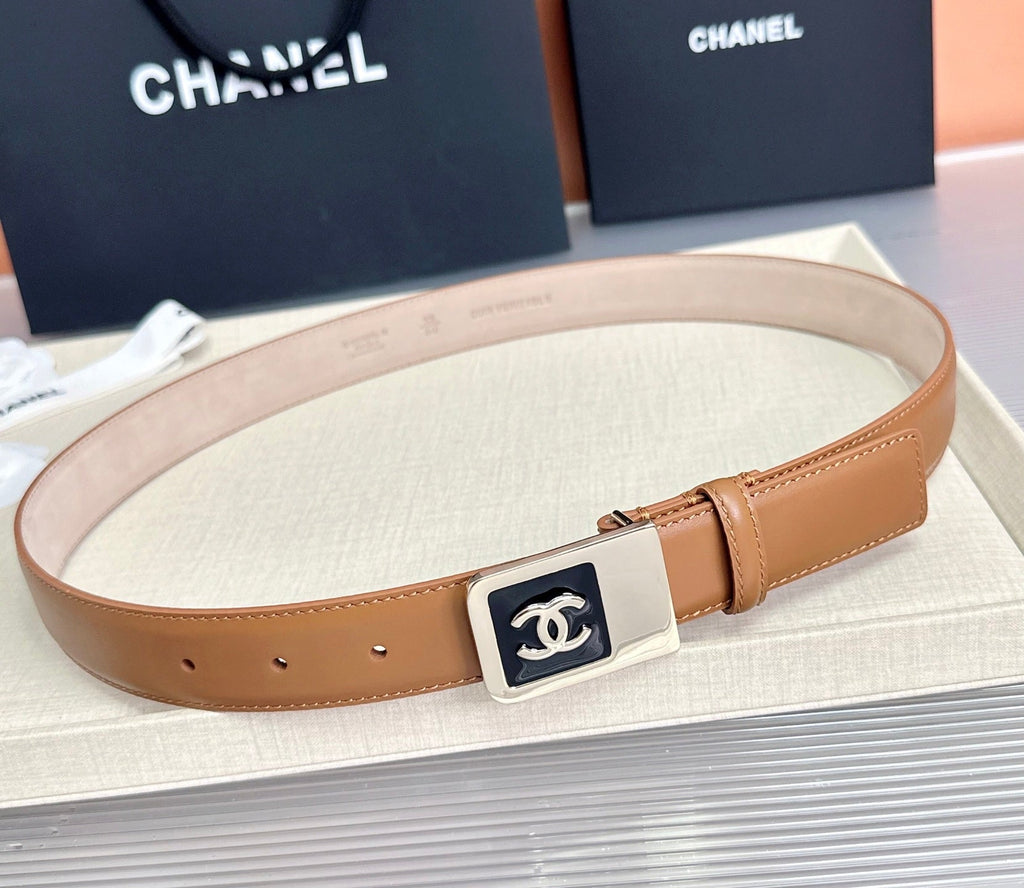 CC 3.0cm Belt Tan Lambskin 209358